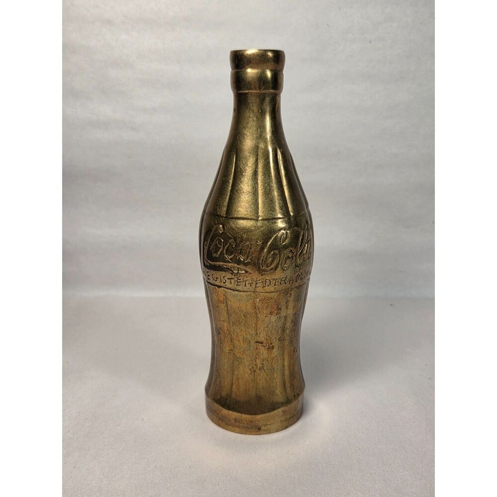 Vintage Brass Coca Cola Bottle Collectible Made in India 7.5 inches
